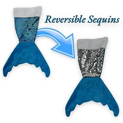 Reversible Sequin Mermaid Tail Christmas Holiday Stocking 19  Blue & Silver NWOT • $5.09