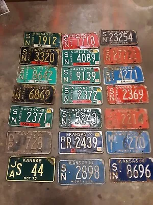 OLD VINTAGE KANSAS LICENSE Plates Tags Lot (21) • $12.50