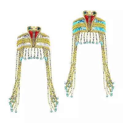 Egyptian Headpiece Beaded Tassel Headband Egypt Queen Headdress Egyptian Costume • £9.72