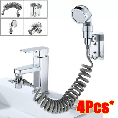Hose Handheld Shower Head Spray Tap Attachment Set Bathroom Faucet Sprayer Sink • £10.09