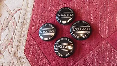 SET OF 4 VOLVO BLACK CENTER WHEEL HUB CAPS COVER LOGO RIMS 8646379 OEM Volvo • $12
