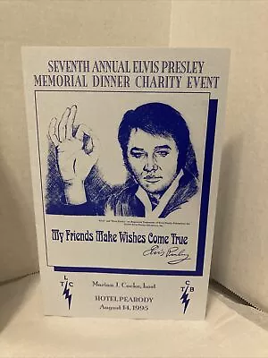 Seventh Annual Elvis Presley Memorial Dinner Charity Event Program + Hotel Info • $13