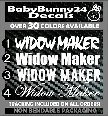 Widow Maker Vinyl Decal Sticker Laptop Car Truck Van Hunter Main Gun • $5.99