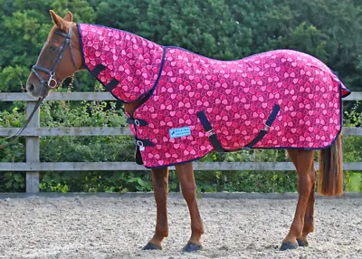 Maxima Horse Combo Fleece Rug * Pink Hearts * 3'0 - 7'0 • £37.99