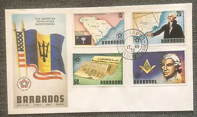 £4.99 • Buy FDC Special Stamp Cover Masons Masonic Barbados 1976 American Bicentennial