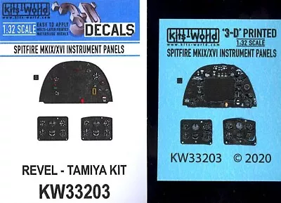 Kits World Decals 1/32 3D INSTRUMENT PANEL SET FOR SPITFIRE Mk.IX & Mk.XVI • $6.99