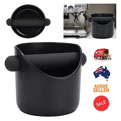 Black Coffee Knock Bin CREMA PRO Espresso Grinds Tamper Waste Box 110mm NEW AUS  • $16.95