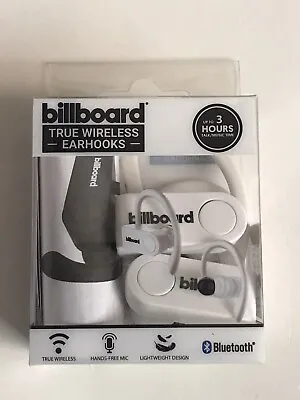 Billboard Wireless Earbuds With Controllers & Mic White ￼/ ￼NIB • $12