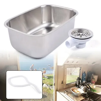 Kitchen Caravan RV Trailer Wash Basin Stainless Steel Camper Rectangular Sink  • $65.02