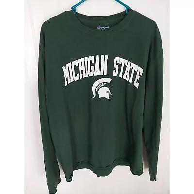 Champion Michigan State University Spartans Shirt Size XL Green Long Sleeve • $19.99