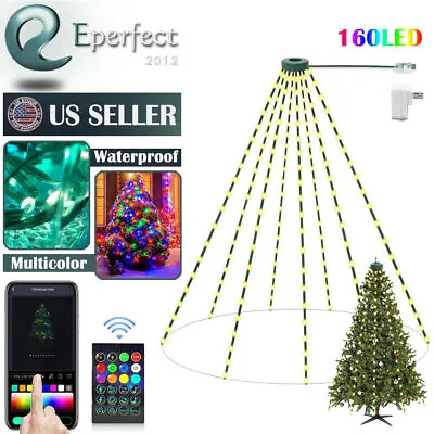 Christmas Tree String Fairy Lights LED Waterfall Remote Dazzler Outdoor Decor • $26.99