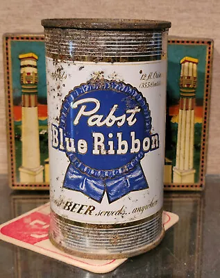 1954 Pabst Blue Ribbon Flat Top Beer Can Milwaukee Wisconsin Empty • $20