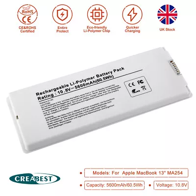 10.8V 5600mAh A1185 A1181 Battery For Apple MacBook 13  MA254 MA255 MA699 MA700 • £317.89