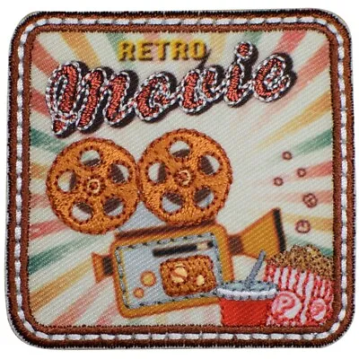 Retro Movie Applique Patch - Cinema Film Historic Theater Badge 2.25  (Iron On) • $4.25