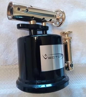 Vector Megapump Butane Cigar Table Lighter Black & Gold Lacquer RARE NIB • $295