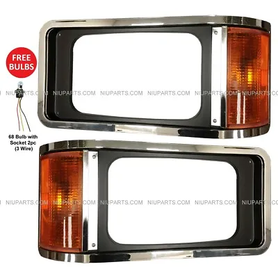 Headlight Bezel Chrome With Corner Light LH & RH Fit: Mack CH613 SFA Hood 90-17 • $198