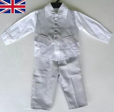 BABY BOY OUTFIT Light Grey Special Occasion Suit Wedding Clothing Christening • £12.99