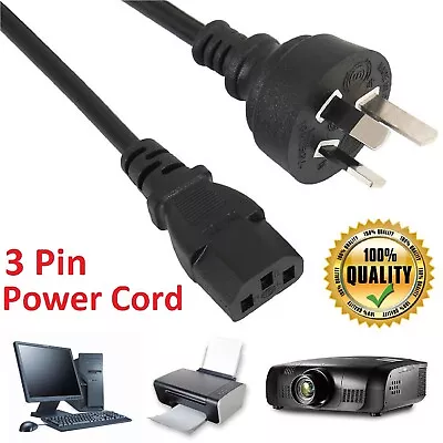 Power Cord 3 PIN Lead Cable AU Plug To IEC-C13 250V Computer TV Monitor Printer • $14.49