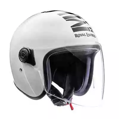MLG Copter Face Long Visor Helmet Gloss Silver For Royal Enfield Motorcycles • £135.97