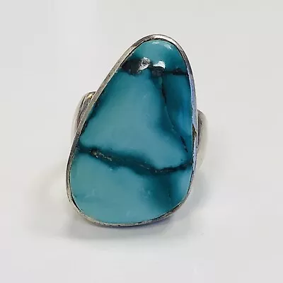 Massive Handmade Sterling Silver Native American Turquoise Ring Size 12 • $125