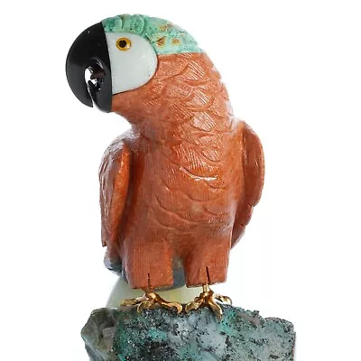 Handmade Macaw Parrot Bird Carving Sculpture Figurine - Stone Crystal Gemstone • $26.89