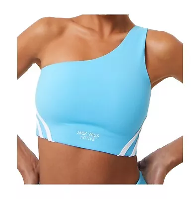 £32.99 • Buy Ladies Jack Wills One Shoulder Crop Low Impact Sports Bras Sizes From 8 To 16