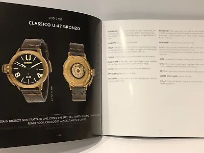 £69.13 • Buy Catalogue U-Boat Italo Fontana - Watches Collection 2019 - Ita & Eng