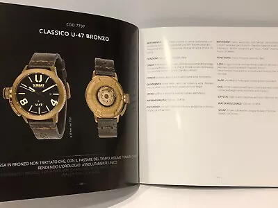 £69.13 • Buy Catalogue U-Boat Italo Fontana - Watches Collection 2019 - Ita & Eng