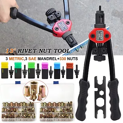 13'' Rivet Gun Kit Rivnut Thread Setting Tool Nut Setter NutSert Metric&SAE 330 • $74.99