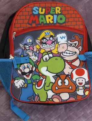 Nintendo Super Mario Bros. Backpack Boys & Girls Kids 16  School Bag Front Zip • $29.99