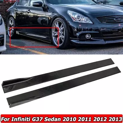 78.7   For Infiniti G37 Sedan Coupe Gloss Black Side Skirts Extension Splitters • $39.99