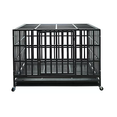 New Heavy Duty Dog Kennel Pet Iron Crate Cage 47 Inch Stackable • $180.08