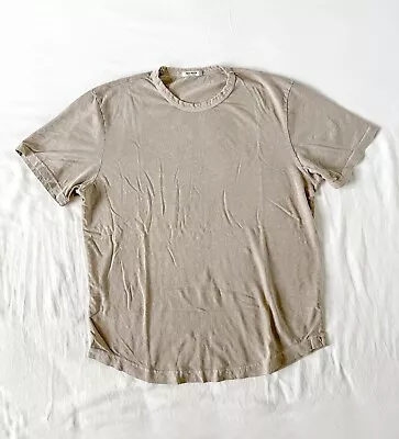 Buck Mason Large Slub T-shirt Curved Hem Sand Tan • $9.99