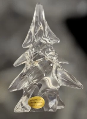 $25 • Buy Vintage Genuine 25% Lead Crystal Clear Art Glass Christmas Tree Figurine 8 