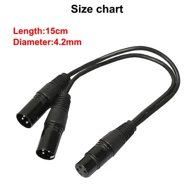 3-Pin XLR Female Jack To Dual 2 Male Plug Y Splitter Mic DJ Cable Adaptor 16 AWG • $9.64