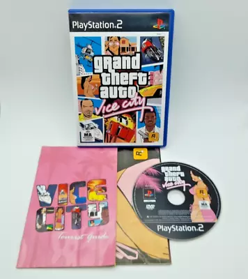 Grand Theft Auto Vice City Game Playstation 2 PS2 PAL Complete With Map & Manual • $29.95