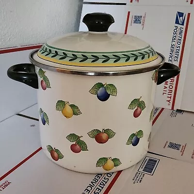 VILLEROY & BOCH French Garden Gumbo Stew Pot Lid Enamel Fleurence Germany 11qt • $129.99