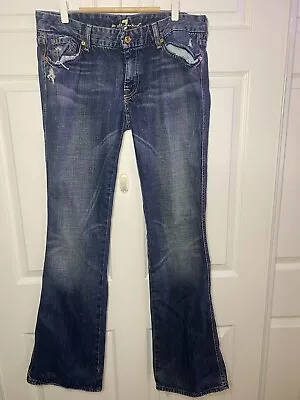 7 Seven For All Mankind Women's “A” Pocket Blue Jeans; Sz 32; Bootcut; Denim • $17.99