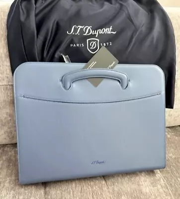 ST Dupont Line D Slim Blue Leather Travel Document Bag • $375