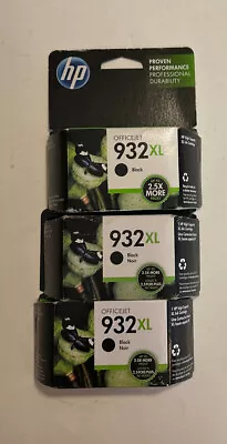 Lot Of 3 HP 932XL Genuine OfficeJet Black High-Yield Ink Cartridge Expired Dates • $24.99