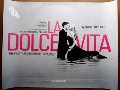 La Dolce Vita Poster Cinema BFI Quad 2020 RR Fellini Anita Ekberg Mastroianni • $154.13