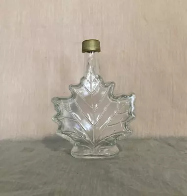 Empty Canadian Maple Leaf Collectible Clear Glass 7  Bottle - Nice!! • $11.99