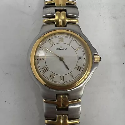 Movado 81.E2.887.2 Wristwatch Two Tone Band Watch W/ Date Indicator New Battery • $99.97