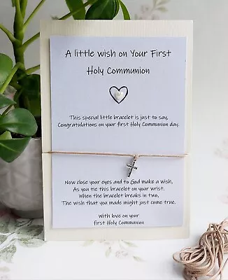 £2.95 • Buy First Holy Communion Wish Bracelet. Gift. Keepsake.