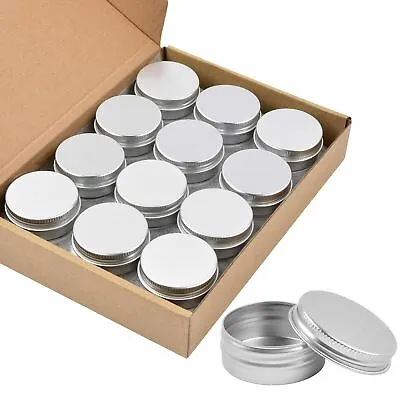 Aluminum Tin Cans 24PCS 1/2 Oz Metal Round Tins Containers Screw Lid Small E... • $15.69