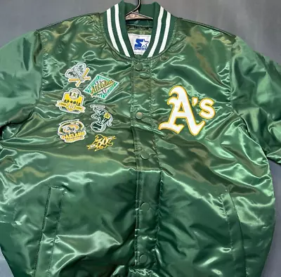 Starter Oakland Athletics A's Satin Jacket Mens Size Medium (M) • $159