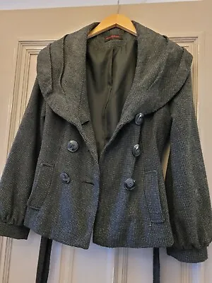 Miss Selfridge Coat Jacket Dark Grey Size 10 Winterwear Quality • £6.30