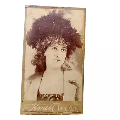 CDV Actress Honest Long Cut TOBACCO Card CDV Size PHOTO Vintage Antique Woman • £10.62