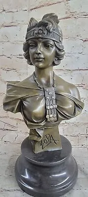 French Bust Beautiful Woman By Villanis Hot Cast Bronze Medium Home Art Deal NR • $359