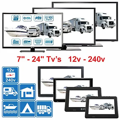 £111.11 • Buy 7  - 24  Digital TV 12v 240v For Motorhome Caravan Boat DVB-T2 Freeview PVR 
